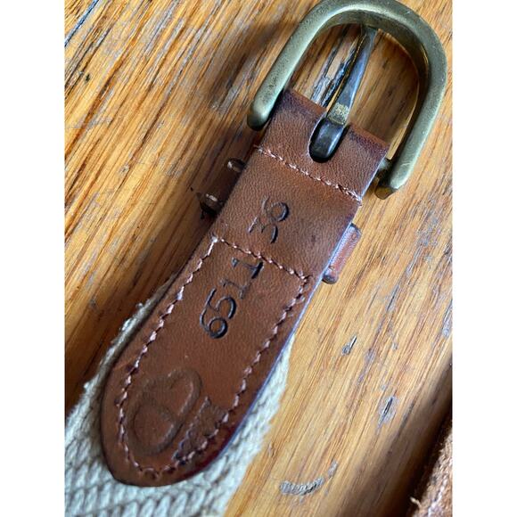 Vintage DOONEY & BOURKE Beige Surcingle Belt Womens sz 36 - Picture 7 of 11